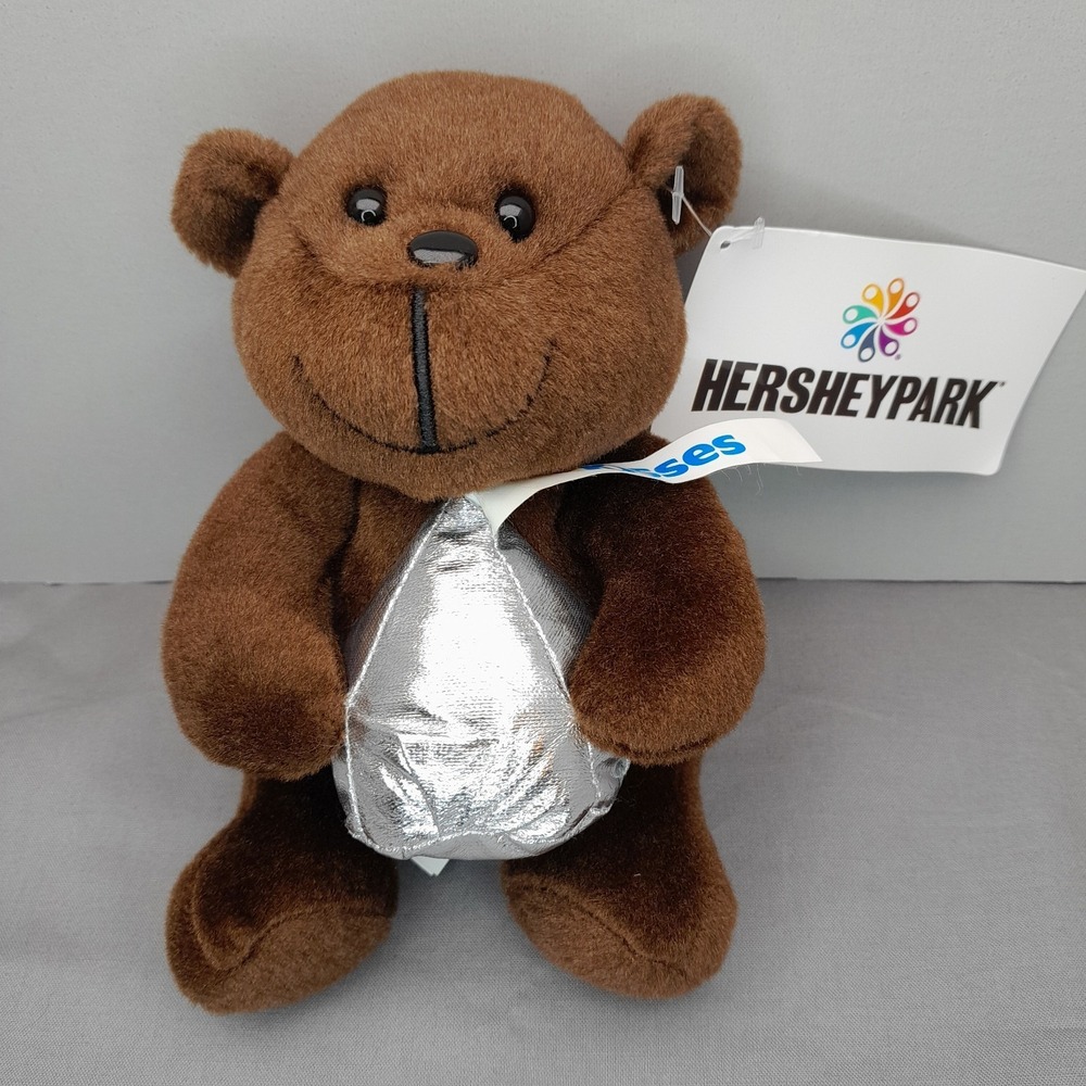 Hershey Park Kisses Bear Plush 6" NWT Toy Factory Brown Candy Stuffed Animal Toy